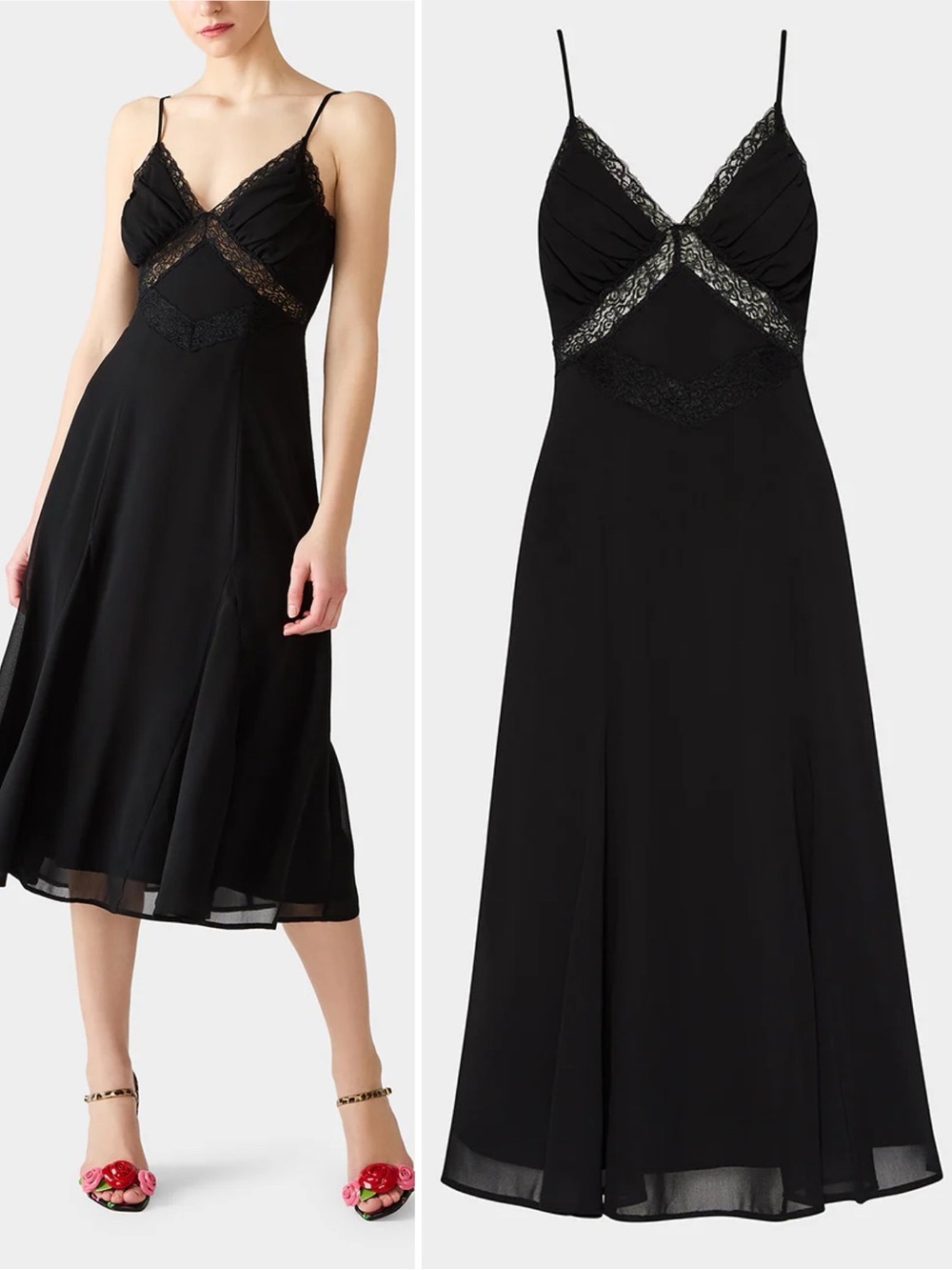 Betsey Johnson OBSIDIAN SLIP MIDI DRESS 
BLACK / XS NEW WITH TAGS NWT